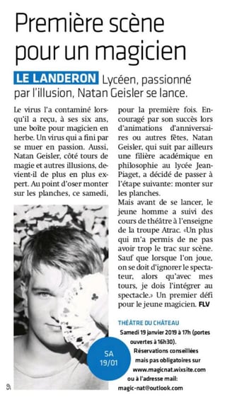 Article du spectacle du 19 janvier | MagicNat