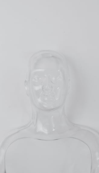 Photo of a transparent dummy model used to signify a ghoster