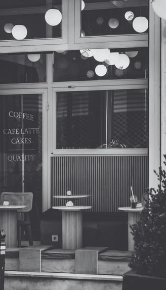 the front of a coffee shop in london