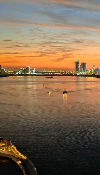 The Creek with downtown Dubai in the background