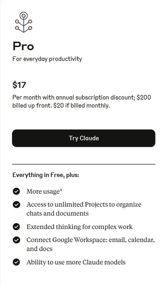 Claude Pro Pricing
