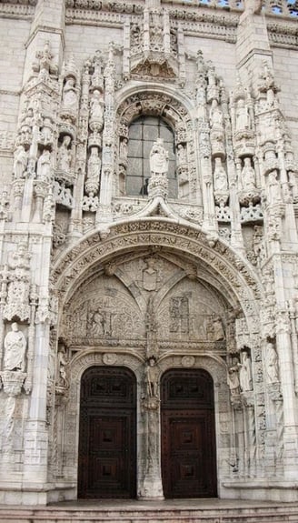 Lisbon - The Church of Santa Maria de Belem at Jeronimos Monastery, a symbol of wealth