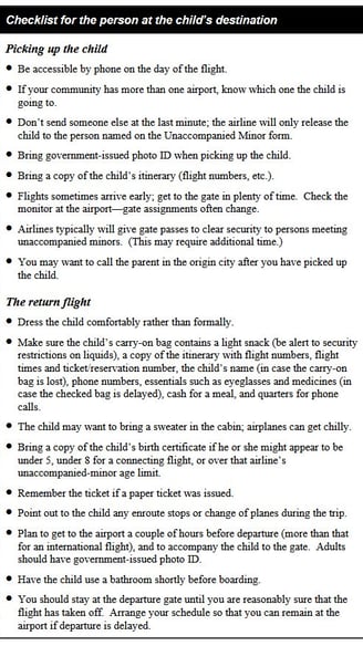 Rules of Air Travel by Unaccompanied Minors (Children Traveling Alone by Air)