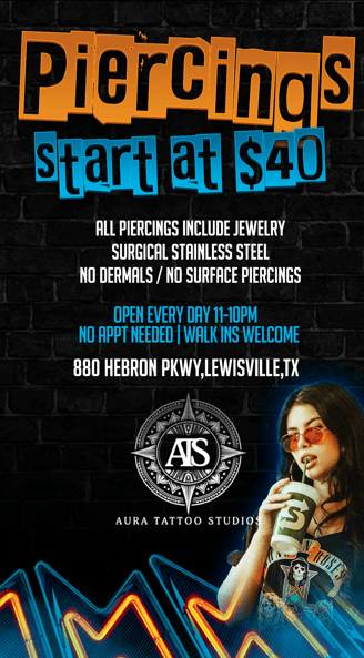 a flyer about piercing specials