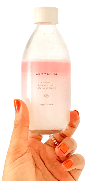 Aromatica Reviving Rose Infusion Toner 200ml glass bottle for mature and dehydrated skin.