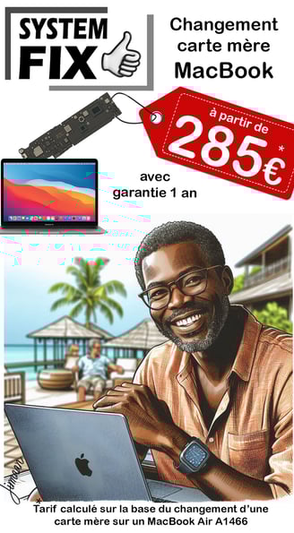 remplacement carte mère macbook guadeloupe