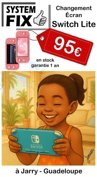 réparation écran switch lite en guadeloupe