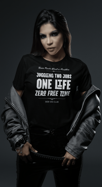 three facts about a hustler, juggling two jobs, one life, zero free time, vivid calm designs