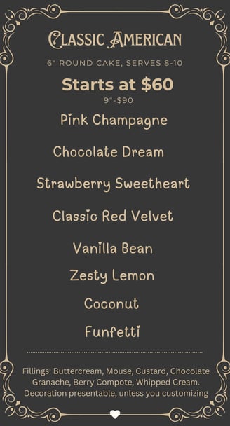 menu and pricing
