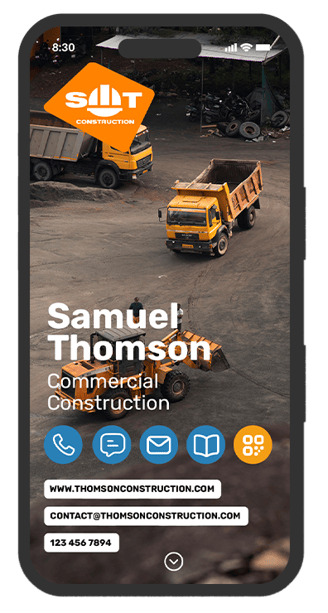 building success: a digital business card design for commercial construction professionals