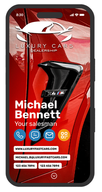 driving deals: a digital business card design for car dealerships and sales departments