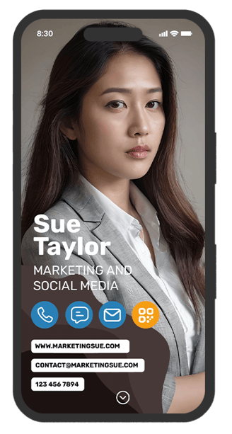 connect and engage: a digital business card design for marketing and social media experts