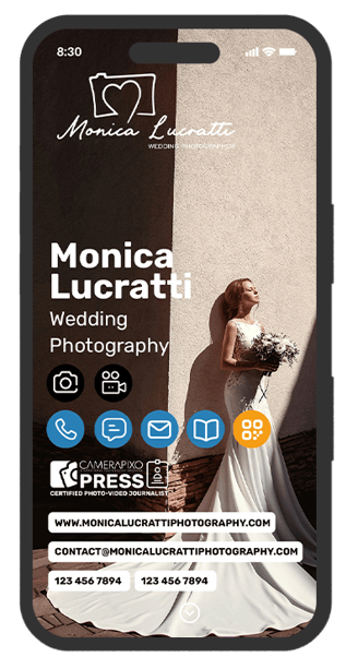 cherishing moments: a digital business card design for wedding photographers