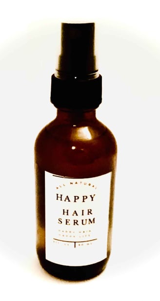 a bottle of hair serum with a label on it