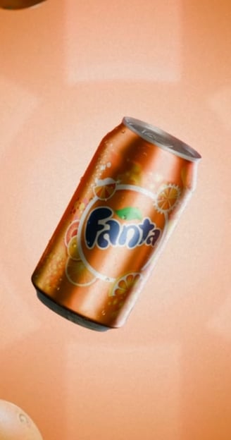 3D product animations of Fanta pop drink