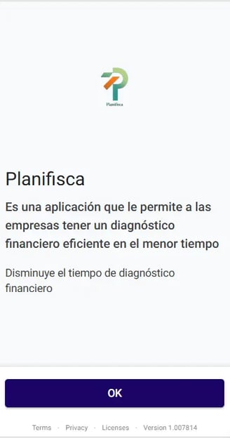 Vista de la plataforma Planifisca en versión móvil
