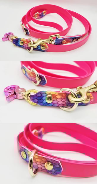 Hundeleine Pink mit bunten Print