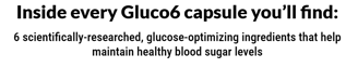 Inside every Gluco6 capsule you’ll find: 6 scientifically-researched, glucose-optimizing ingredients