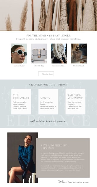 Maiselle fashion homepage design with a clean, editorial layout and luxury branding by UrBrand Studi