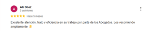recomendación de un cliente feliz