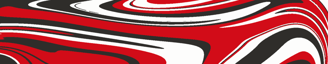 a red and black abstract painting of a swirly design