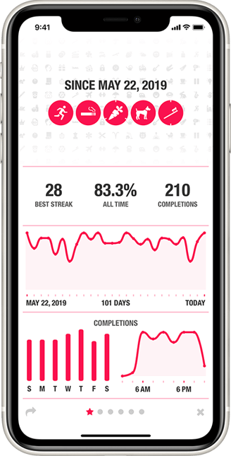 Screenshot of the Streaks habit tracker app