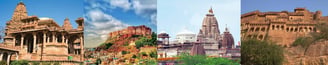 a collage of a castle with a castle in the background