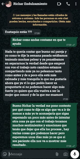 Testimonio de cliente agradecido por un ritual de endulzamiento realizado por el Maestro Eusebio