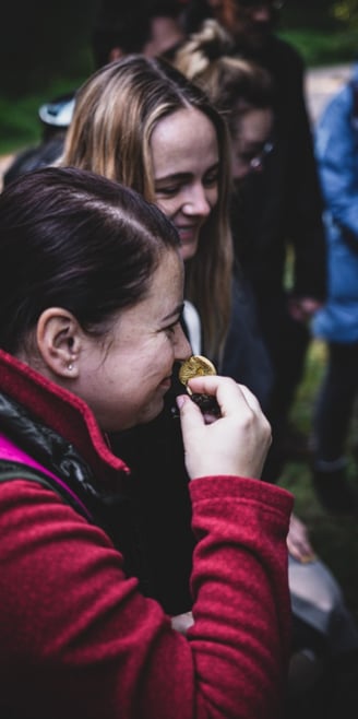 Grybų kvapas gali labai nustebinti, edukacijose įjungiam visus pojūčius
