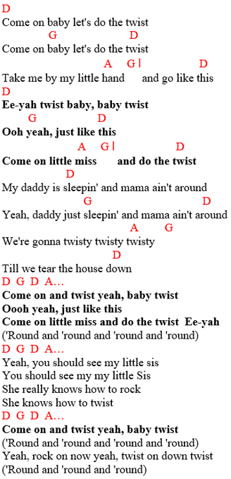 Chubby Checker chords and lyrics
