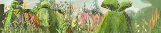 The Peacock Garden Great Dixter - digital drawing