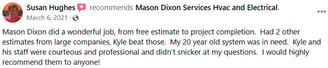 Testimonial 3: Wonderful job all around and fair prices too