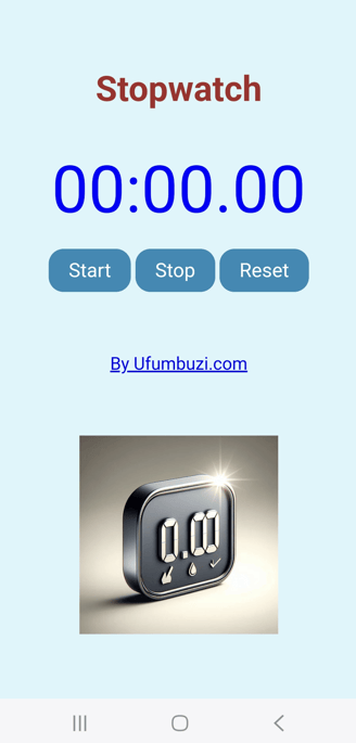 First screenshot of the Stopwatch app