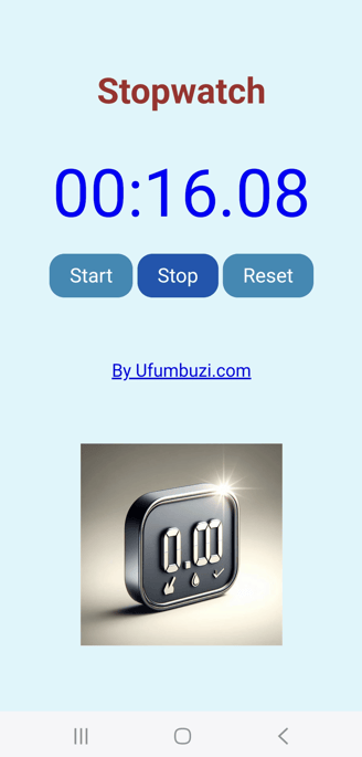 Second screenshot of the Stopwatch app