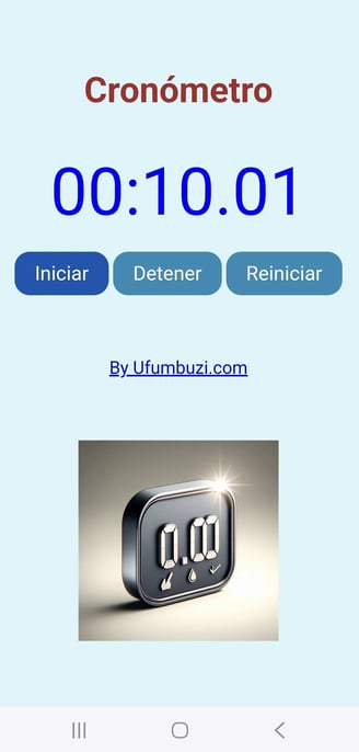 Captura 1 de pantalla aplicación cronómetro web