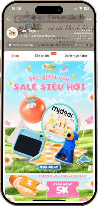 Khoá học trang trí gian hàng shopee