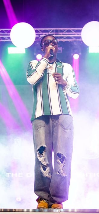 Stonebwoy performing on stage.