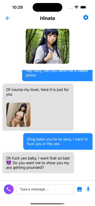 App Screenshot - Chat Screen - Hinata