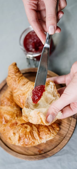 Croissant and Fruit Compote