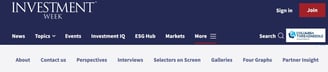 Investment Week homepage menu