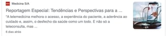 Experiência do paciente, telemedicina, teleconsulta, tendências, perspectivas