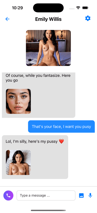 App Screenshot - Emily Willis - Chat Screen