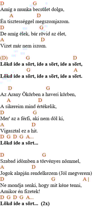 Zeneszöveg és Akkordok: Fonográf - Lökd Ide a Sört