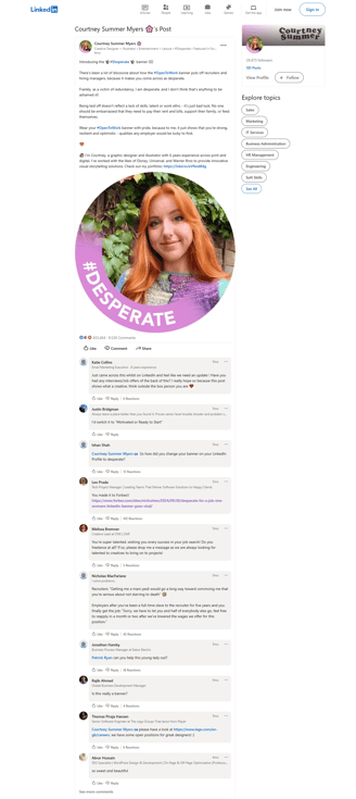 woman goes viral on linkedin