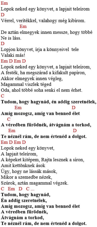 Tankcsapda - akkordok és zeneszöveg