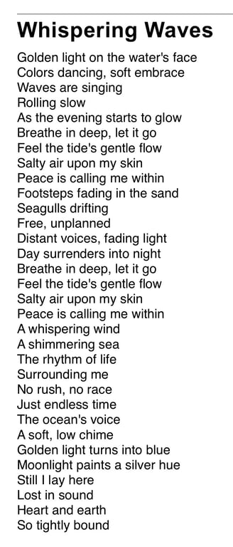 a written poem or songtext
