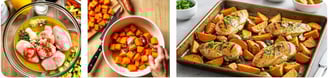 How to Make Baked Lemon Garlic Chicken & Sweet Potato Dinner Prep Step by Step