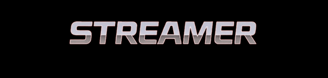 a black and white logo with the word streamer