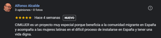 opiniones en google sobre CIMUJER