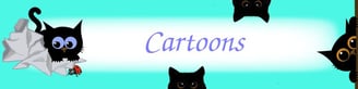 Cartoon cats peeking and playing header.